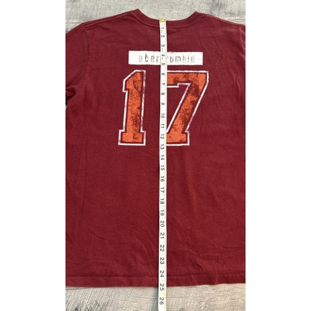 Vintage Abercrombie Shirt Mens XL Red Spell Out Single Stitch Tee Preppy 90s - Picture 8 of 8